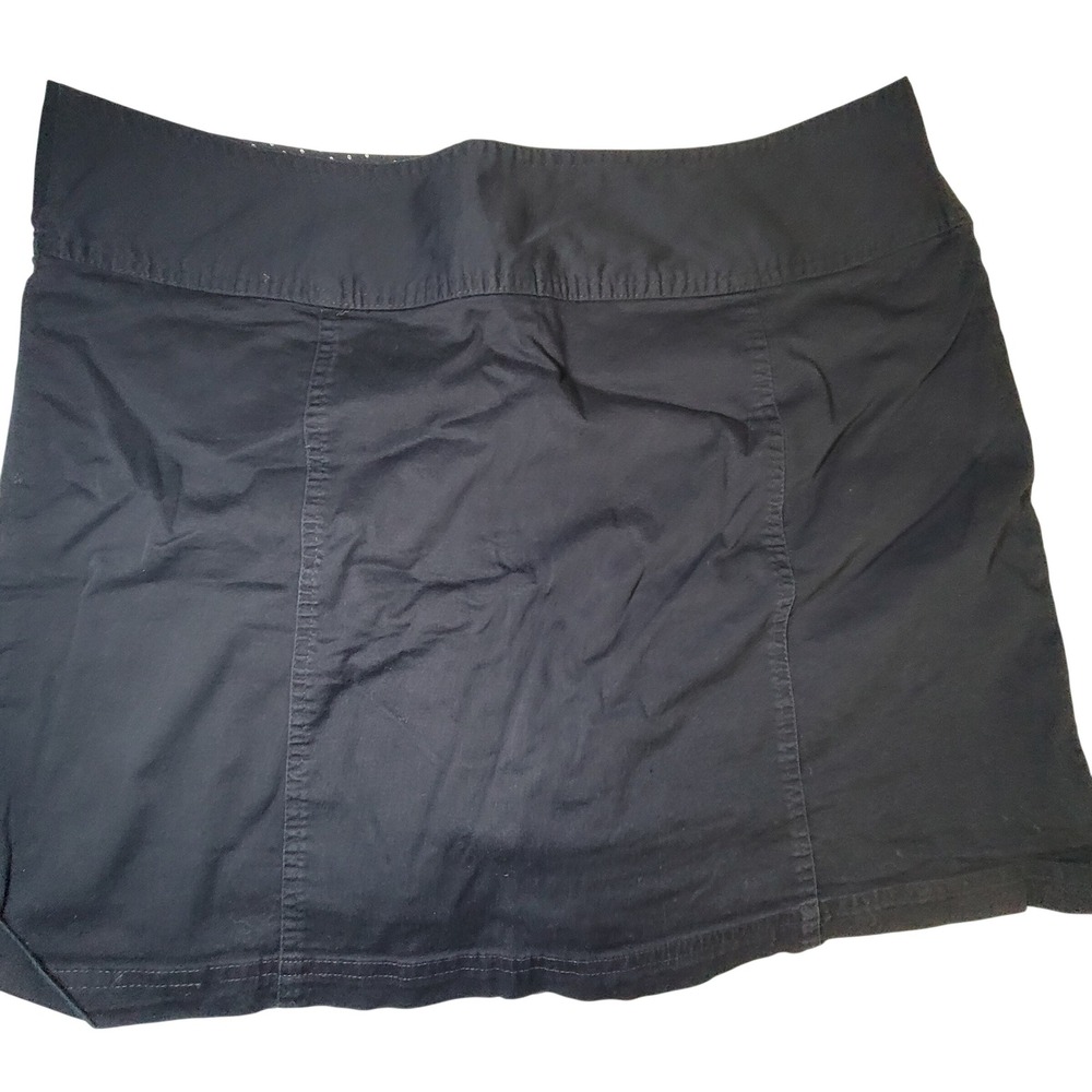 St Johns Bay Womens 16 Black Stretch Cotton Blend Casual Mini Skort